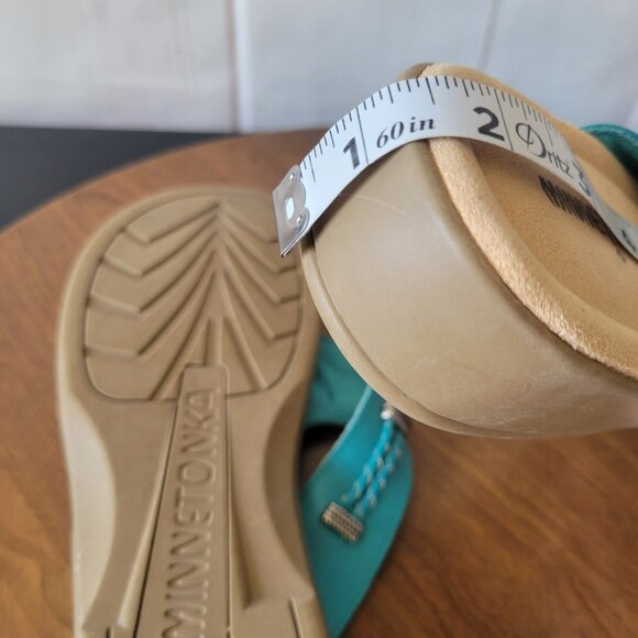 Minnetonka Silverthorne Sandals, Turquoise, Women’s 10, Leather, Like new - Picture 10 of 10